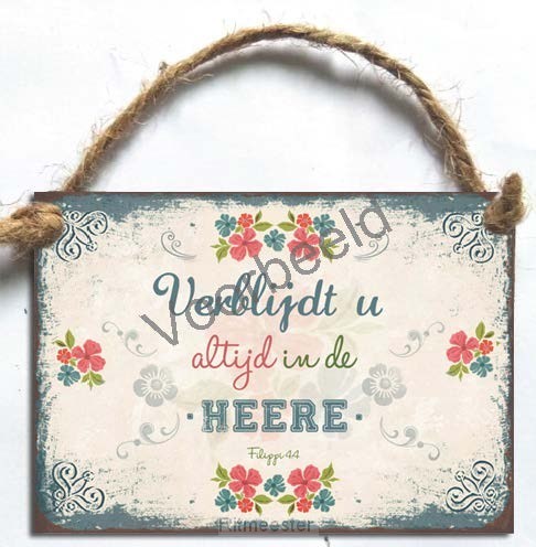 Verblijdt u altijd in de HEERE