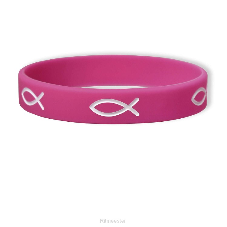 Armband rubber vis roze