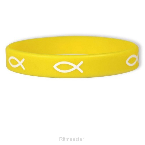 Armband rubber vis geel