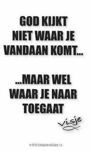 Kaart visje God kijkt niet waar je vanda