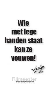 Kaart visje wie met lege handen staat