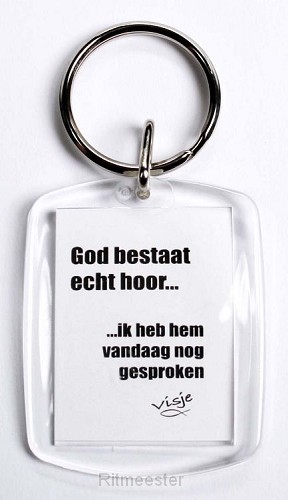 Sleutelhanger God bestaat echt hoor