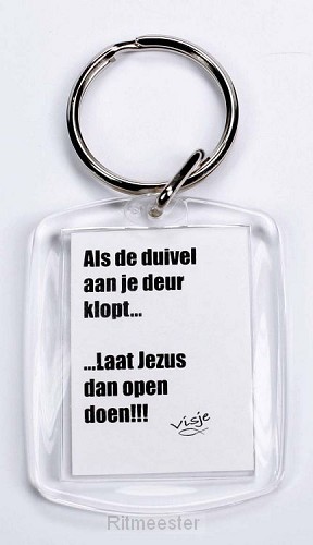 Sleutelhanger als de duivel je aan je ve