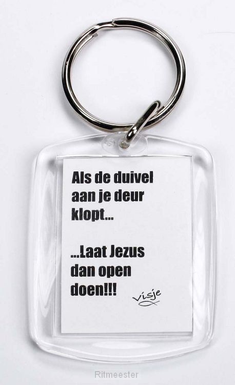 Sleutelhanger als de duivel aan je deur