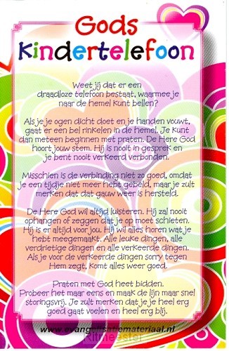 Minikaart kinder Gods kindertelefoon