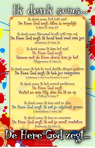 Minikaart kinder ik denk soms de Here Go