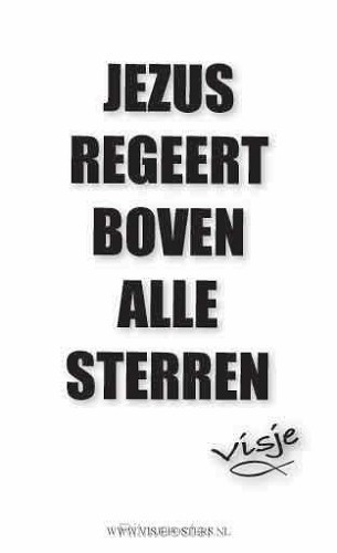 Minikaart visje Jezus regeert boven alle