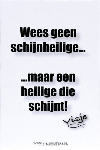 Minikaart visje wees geen schijnheilige