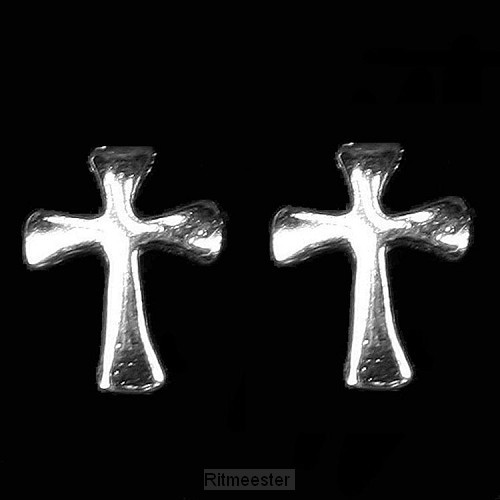 Oorstekers zilver kruis (past bij 48092)