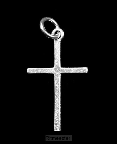 Hanger zilver kruis 18 mm