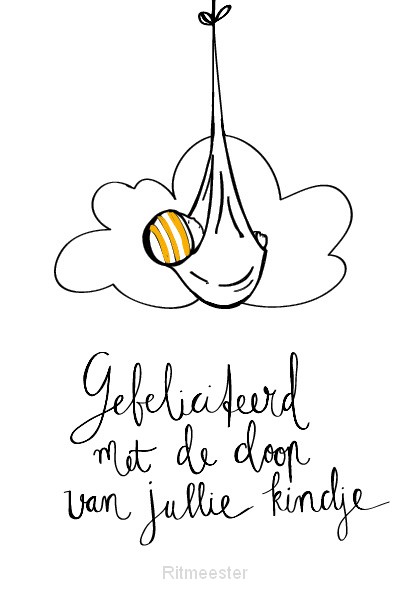 Wenskaart gefeliciteerd met de doop van