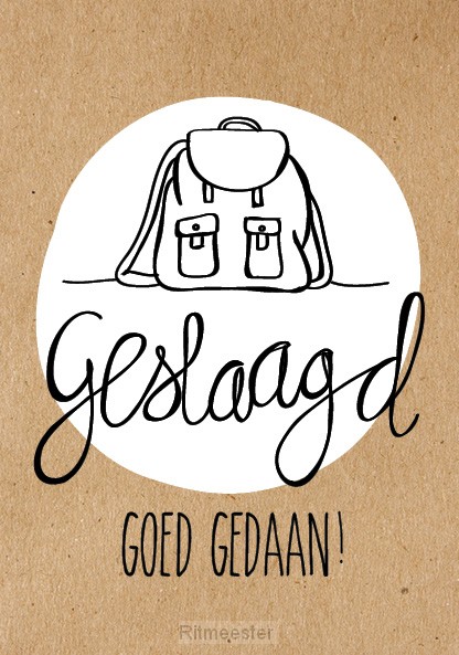 Wenskaart geslaagd goed gedaan!