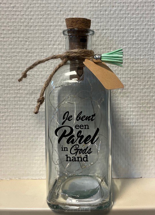 Fles led licht 500ml Je bent een parel
