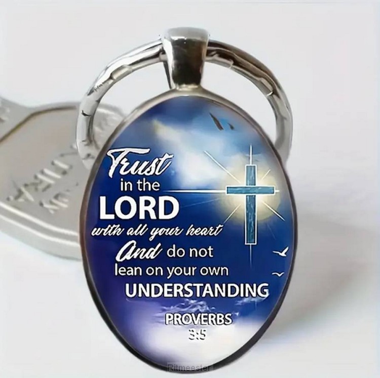 Keyring metal/epoxy Trust in the Lord