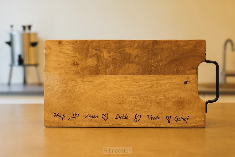 Serveerplank met metalen handvat  Hoop z