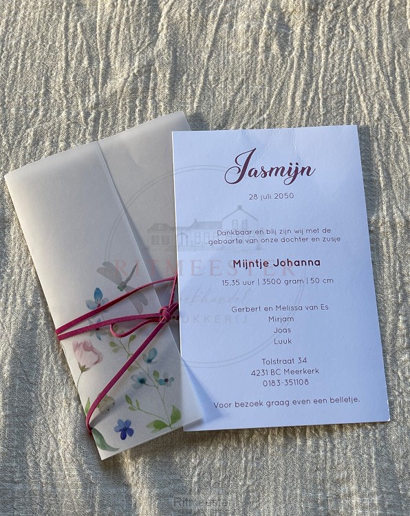 Geboortekaartje Jasmijn