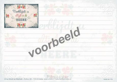 Verblijdt u altijd in de Heere