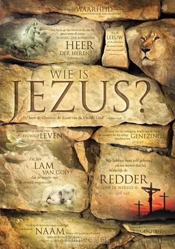 Poster A3 wie is Jezus