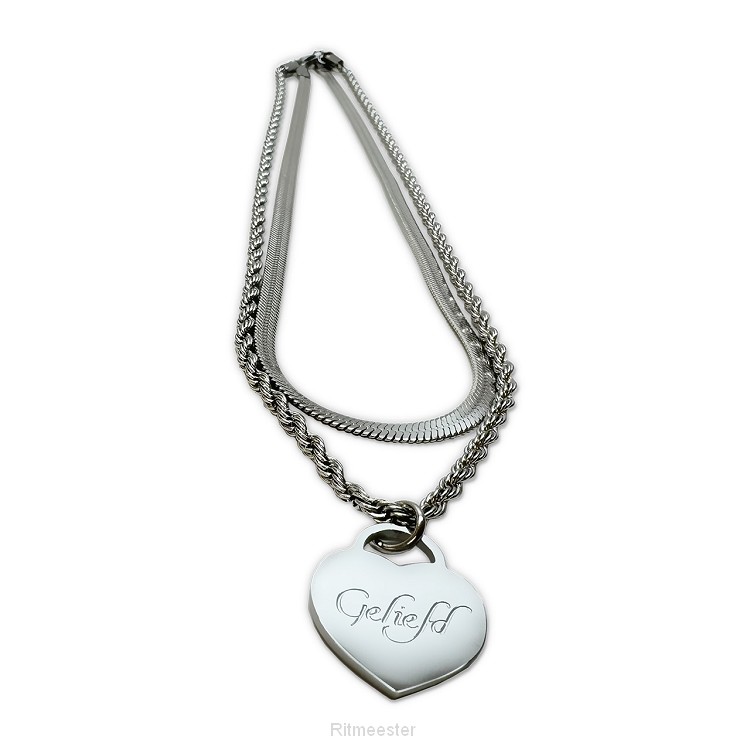 Choker/ketting geliefd zilver