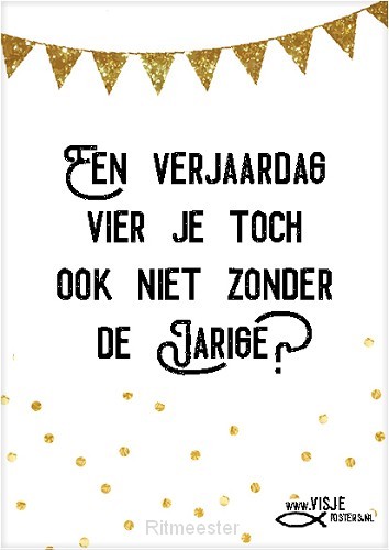 Een verjaardag vier je toch ook niet zon