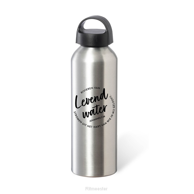 Waterfles Levend water zilver