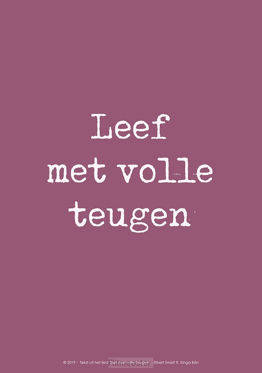 Poster a4 leef met volle teugen roze