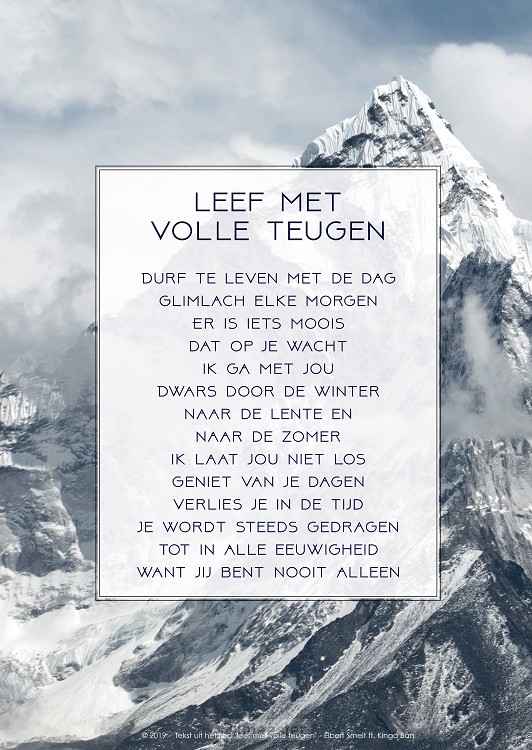 Poster a4 leef met volle refrein berg