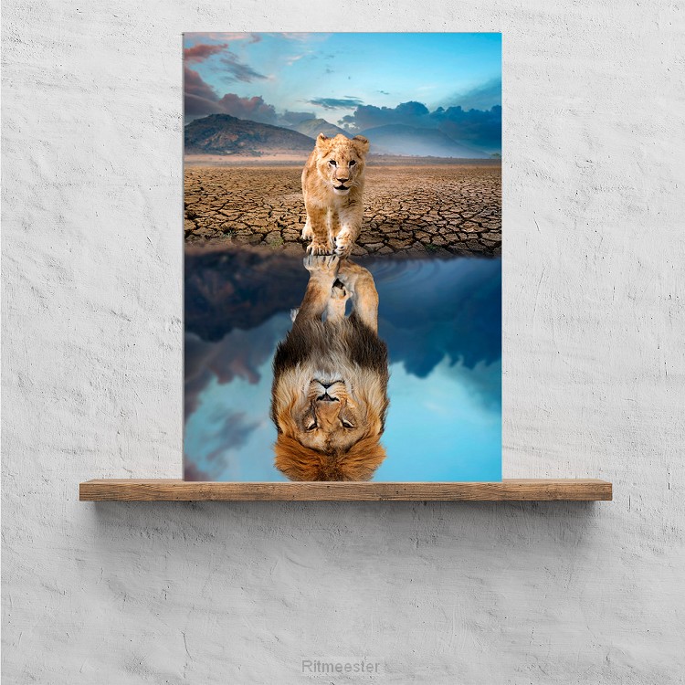 Plexiglas welpje & leeuw