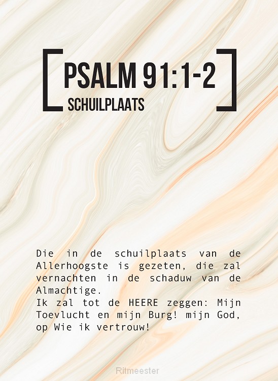 Bijbeltekstkaart psalm 91:1-2 sv