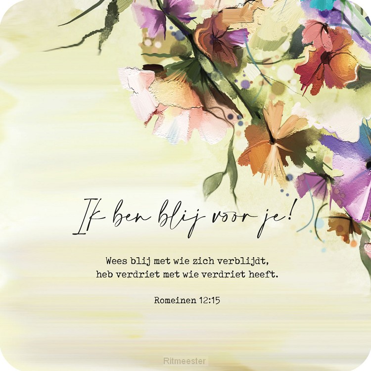 Cadeaubordjes ik ben blij voor je Rom 12