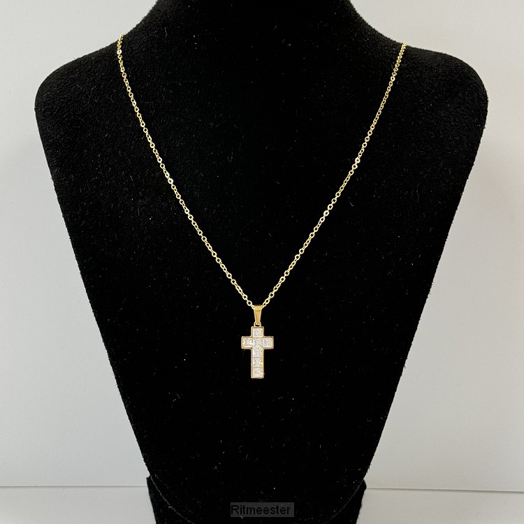 Ketting kruisje zirkonia
