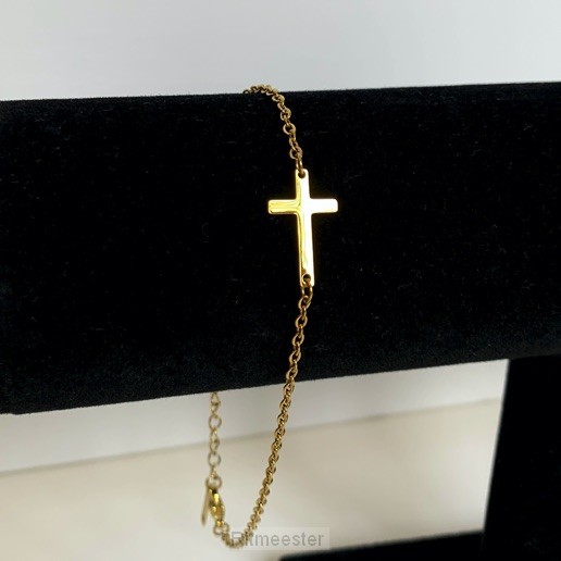 Enkelbandje kruisje goud