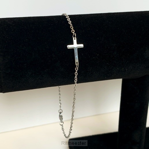 Enkelbandje kruisje zilver