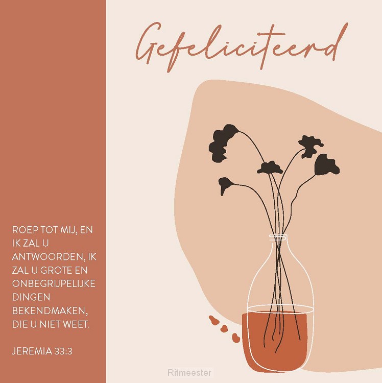 Kaart gefeliciteerd - Jer 33:3