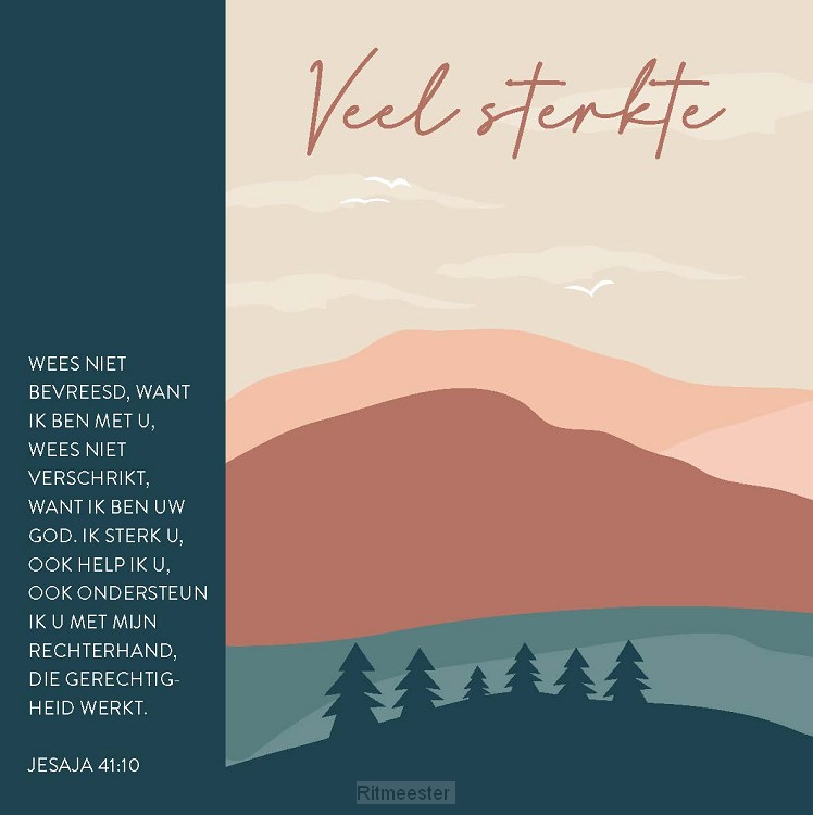 Kaart veel sterkte - Jes 41:10