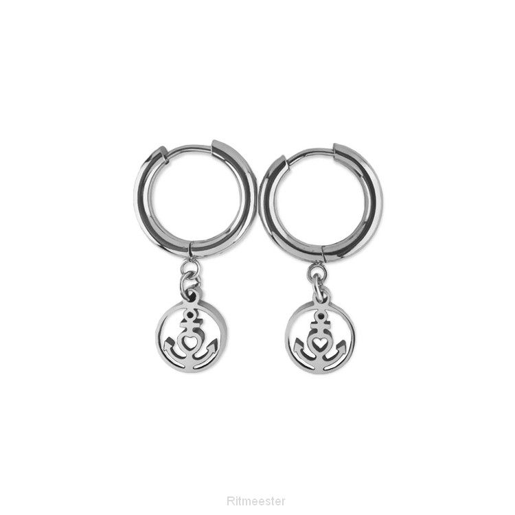 Oorbel ring geloof hoop liefde zilver