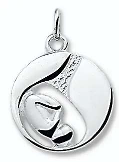 Silver pendant child in womb