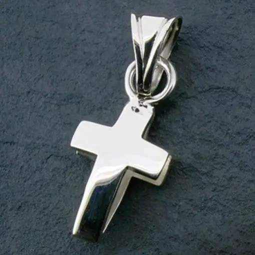 Silver pendant cross rounded