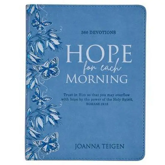 Hope For Each Morning Blue Faux Leather