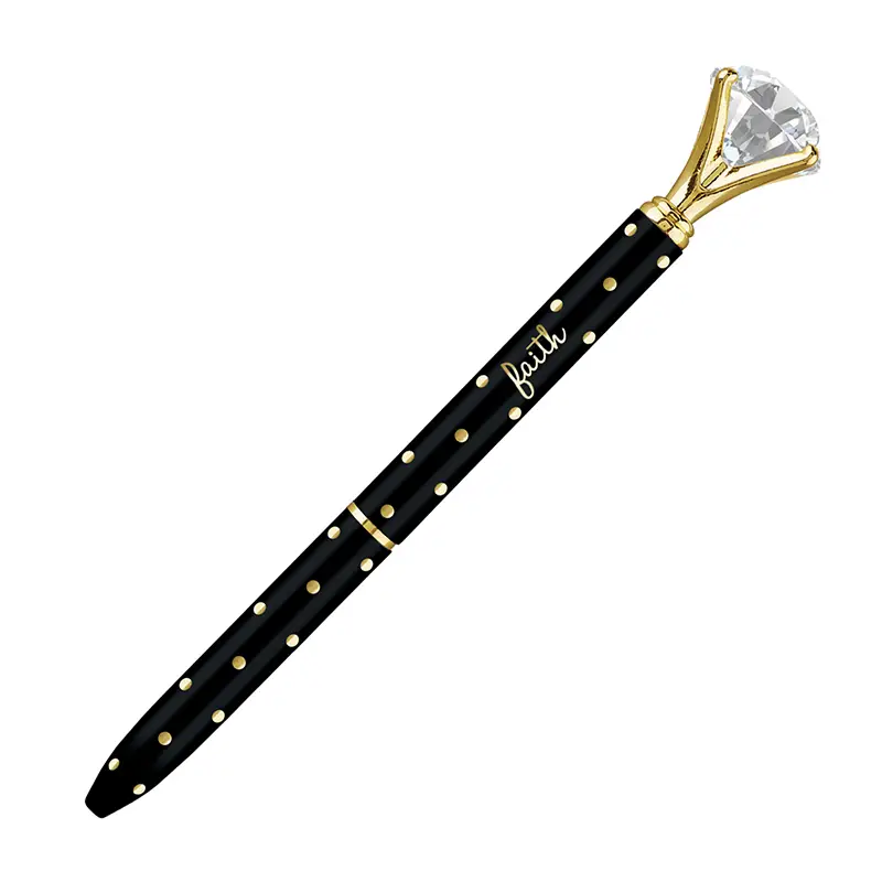 Gold dot gem pens black/gold set3