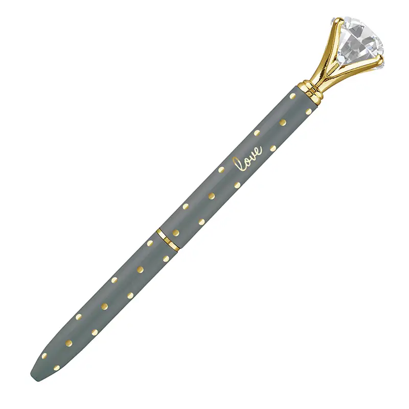 Gold dot gem pens grey/gold love set3