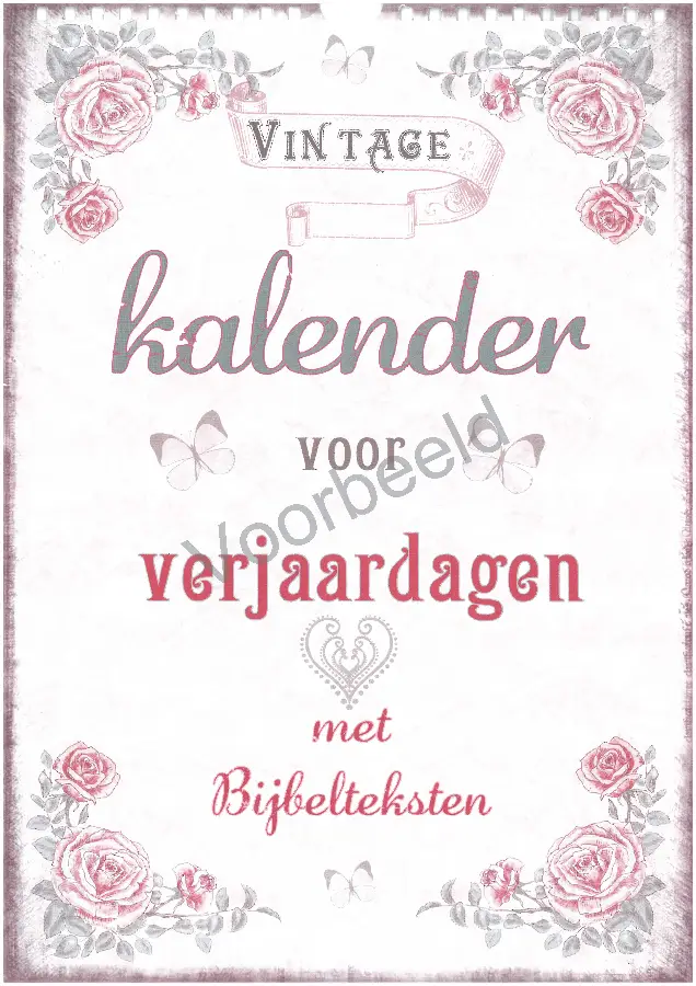 Verjaardagskalender vintage tijdloos