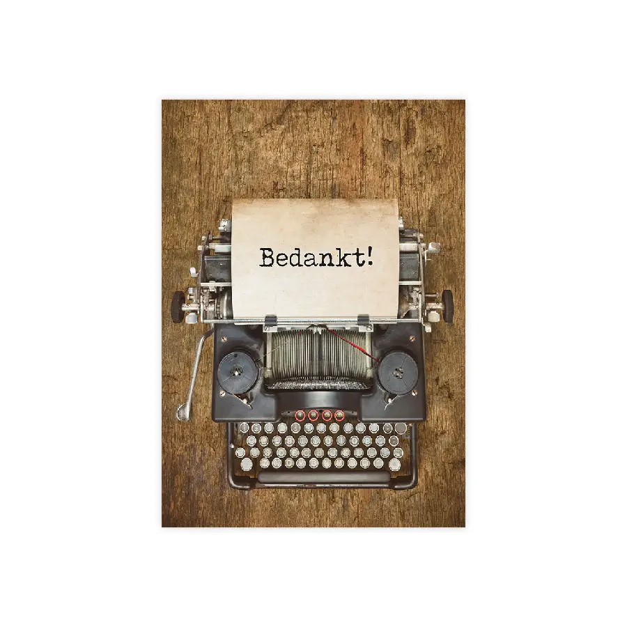 Voordeelkaart Bedank  typemachine