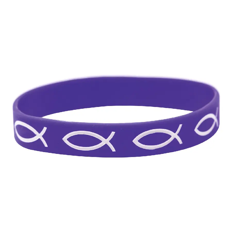 Armband vis paars silicone