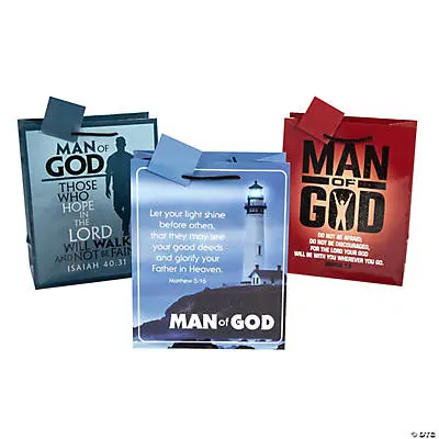 Gift Bags (3) Man of God 18,4x8,9x22,8cm