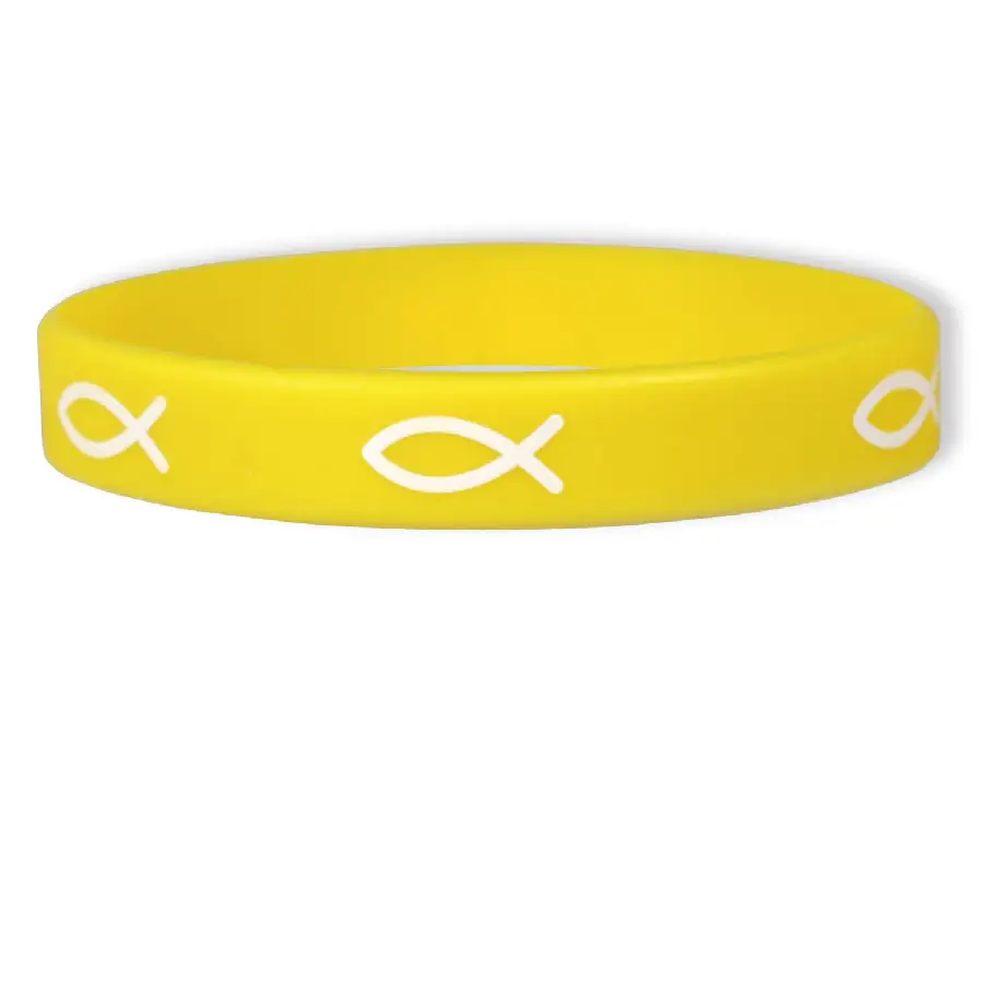 Armband rubber vis geel