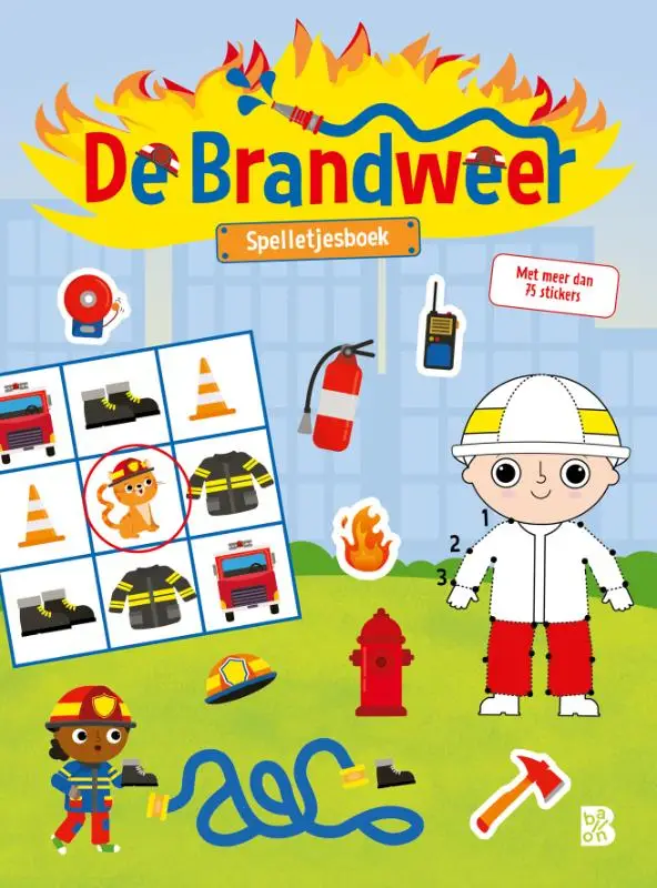 De brandweer spelletjesboek met sticker