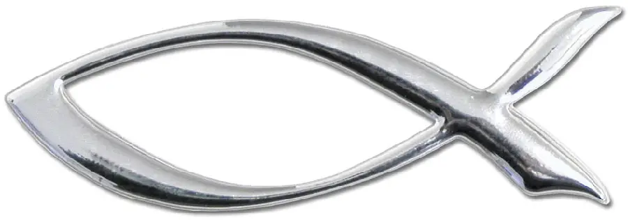 Sticker 3d vis 8cm zilver