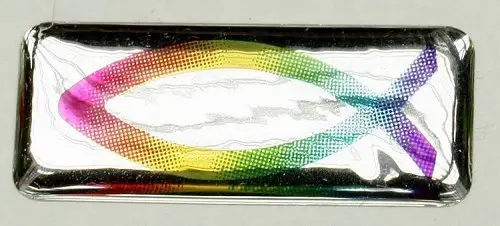 Sticker 3d vis meerkleurig