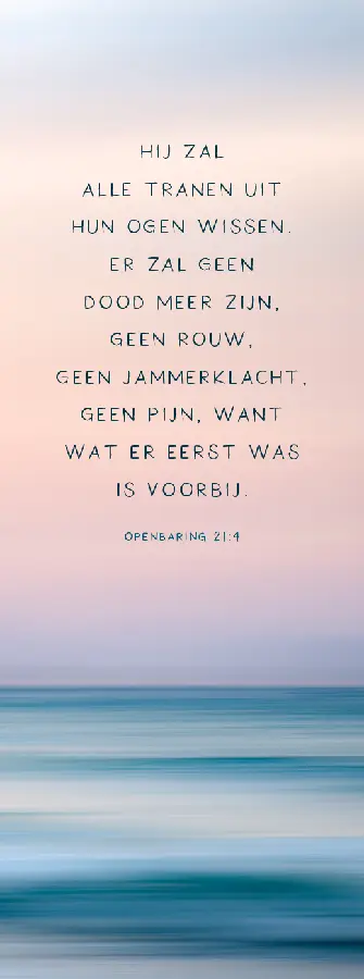 Boekenlegger Hij zal alle tranen